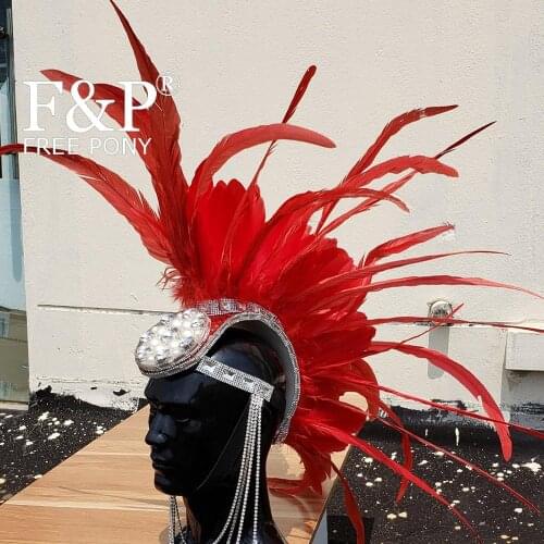 Carnival Costumes Festival Feather headpiece Headdress Fashion Show Burning Man Spike Headpiece Cosplay Halloween Costumes