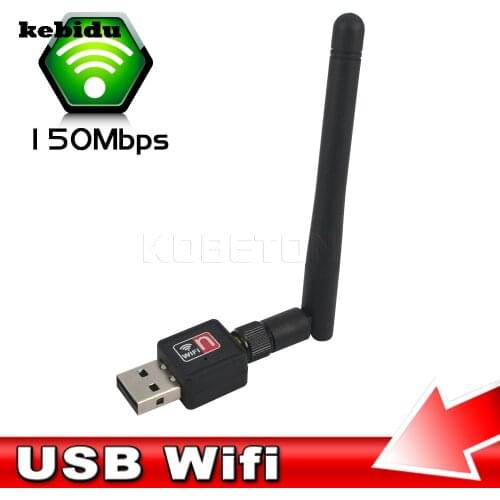 Kebidu New Mini PC Wifi Adapter 150M USB WiFi Receiver Antenna External Wireless PC Computer Network Card 802.11n/g/b LAN