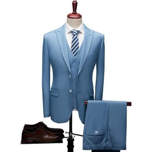 Latest Coat Pant Designs Light Blue Linen Wedding Suits for Men Beach Terno Slim Fit Groom Custom 3 Piece Tuxedo Suit Vestidos