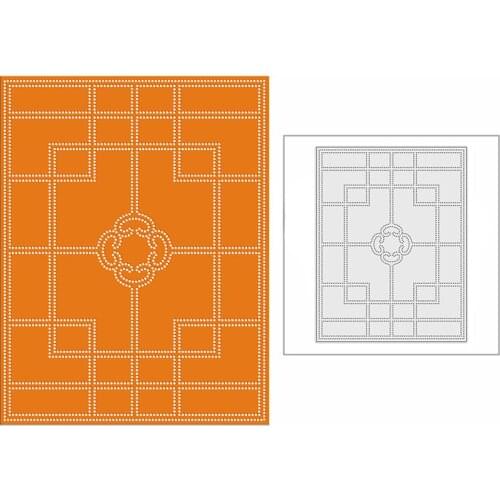 New 2021 Spotted Quaint Window Panel Metal Cutting Dies for DIY Scrapbooking and Card Making Background Embossing Craft No Stamp