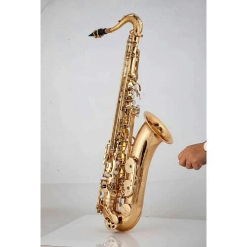 New B Flat Tenor Saxophone Professional Musical Instrument Gold Free Shipping with Case