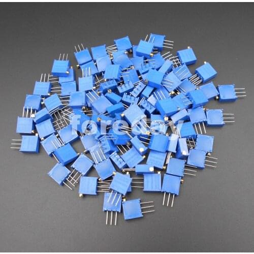 100PCS 3296X 3296 Trim Pot Potentiometer Lateral adjustment 50R 100R 200R 500R 1K 2K 5K 10K 20K 50K 100K 200K 500K 1M *FD676-689