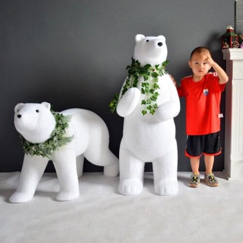 Christmas decorations Large Scene layout Creative Window decoration Flocked polar bear suit christmas decorations for home