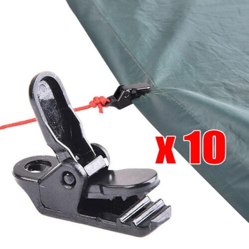 10Pcs tent canopy clip clamp tarp outdoor camp hike kit awning canvas anchor gripper snap jaw grip Caravan trap Tighten tool
