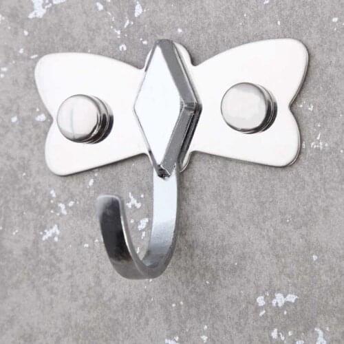 Moderm simple fashion wall hooks silver bag coat cat key hooks chrome clothes shop bathroom kitchen small hooks