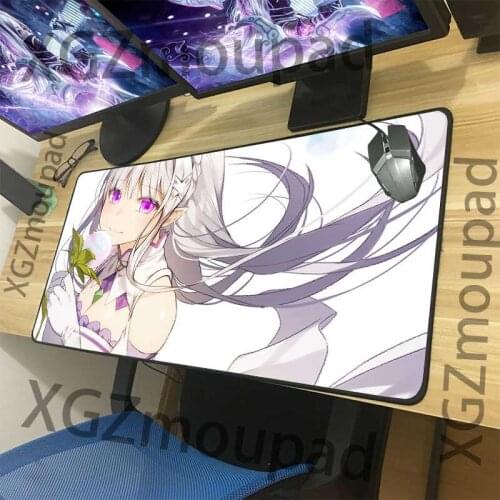 XGZ Custom Large Comic Mouse Pad Black Lock Edge Anime Sweet Girl Computer Desk Mat Speed Rubber Stripe Non-slip Fashion Carpet
