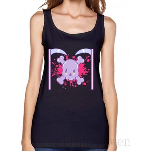 Yami Kawaii Pastel Goth Skull And Scythe Tank Top Fit Sexy Tops Tees Summer Style Sexy S-XXL Personalized Comfortable Vest