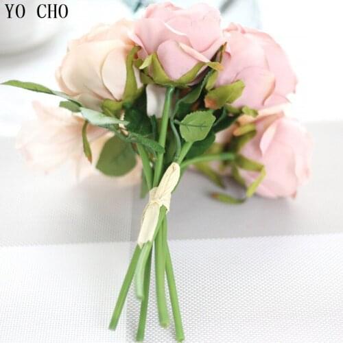 YO CHO Beautiful Rose Peony Artificial Silk Flower Lily Bouquet Flower Home Party Spring Wedding Decoration Chrismas Gift Flower