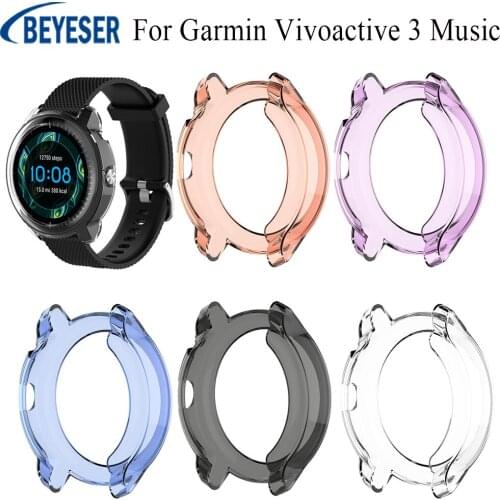 Screen Protector Scratch-resistant Soft TPU Watch Case Fit for Garmin Vivoactive 3 Music Full Cover Light Tpu Shell Accessories