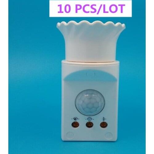 10 PCS/LOT Saving-energy PIR Induction Motion Sensor IR Infrared Human E27 Plug Socket LED Light Sensor Switch Base Lamp Holder