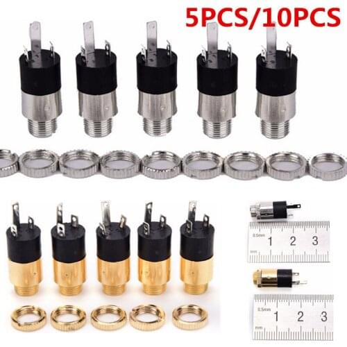 5PCS / 10PCS PJ392 Stereo Female Sockect Jack Audio Headphone Connectors 3.5mm Stereo Headphone Audio Video Jack Socket Plug