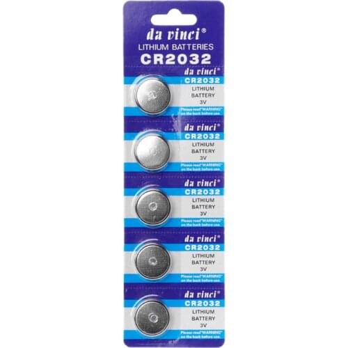 5PCS Button Battery 3V CR2032 BR2032 DL2032 ECR2032 Cell Coin Lithium Li-ion Batteries Watch Computer LED Light Toy Remote
