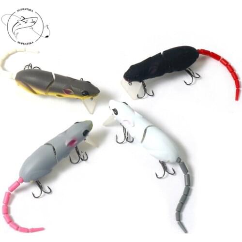 85mm 15.5g Artificial 2 Section Floating Mouse Fishing Lure Topwater Wobblers Crankbait Ocean Boat Trolling Fishing Bait For Sea