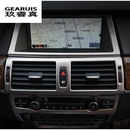 Car styling Center Console Air Conditioning Outlet frame covers Stickers trim for BMW X5 E70 X6 E71 Stainless Steel Accessories