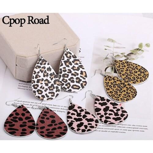 Cpop New Fashion Leopard Earrings Personality Print Pendant Water Drop Earring Women Jewelry Gift Accessories Hot Sale Wholesale