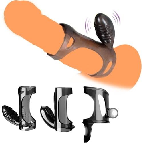 Male Cock Ring Vibrating Penis Enlarger Massager Penis Lasting Erection Penis Rings Adult Products Sex Toys For Men Masturbators