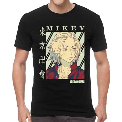 Tokyo Revengers Tshirts Men Fashion Tees Top 100% Cotton T Shirts Short Sleeve Anime Manga Sano Manjiro Mikey T-shirt Gift Merch