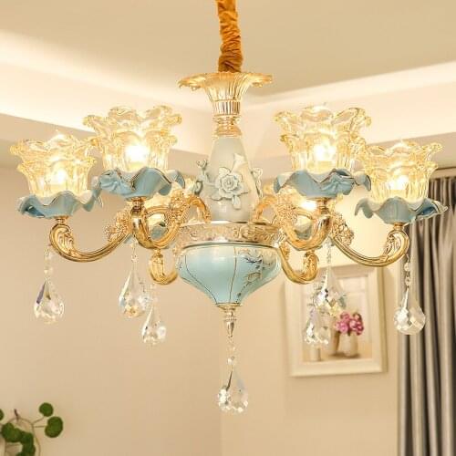 Chinese Style Rain Drop Crystal Chandelier Staircase Lights Gold Chandelier Lighting Living Room Scandinavian Lamps Crystal
