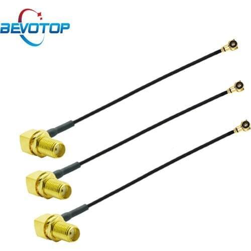 10pcs/lot IPEX4 Cable MHF4 Female to SMA Female Right Angle 90 Degree WIFI Antenna Adapte Cable RF1.13 Pigtail Extension Cord