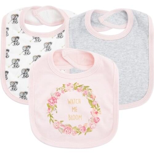 KAVKAS 2021 New Style Baby Boy Girl Bib Set 3 Pcs/Lot 100% Cotton Lovely Design Newborn 0-3 months Bibs