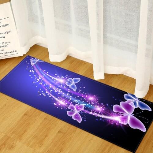 60cmx180cm Living Room Floor Mat Butterfly Printed Carpets Home Decor Rug Soft Flannel Bedroom Living Room Area Rugs