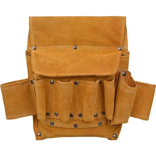 Leather Electrical Toolkit Bag Multi-Function Home Decoration Tool Belt Bag Electric Wood Hardware Kit Storage Bag