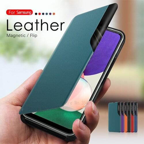 Samsun A22 5G case smart window view magnetic leather flip cover for samsung a22 a 22 22a samsunga22 6.6'' phone book stand case