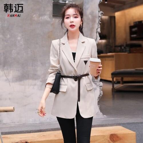 Small British Style Suit Jacket for Women Korean Style 2021 Spring New Elegant Belt Waist-Tight Design Suit