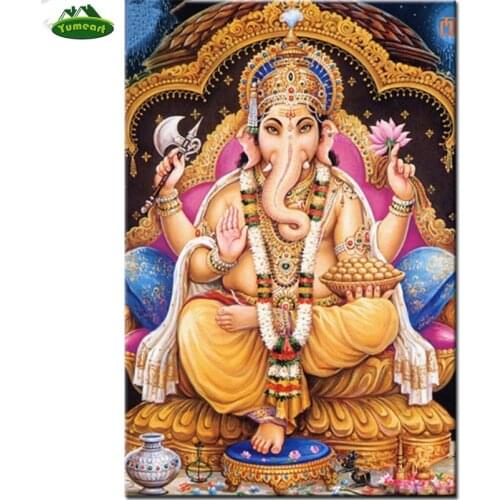 YUMEART Diamond Painting Cross Stitch Indian Religions Diy Diamond Embroidery Kits Diamond Mosaic Hindu Radha Krishna Shiva