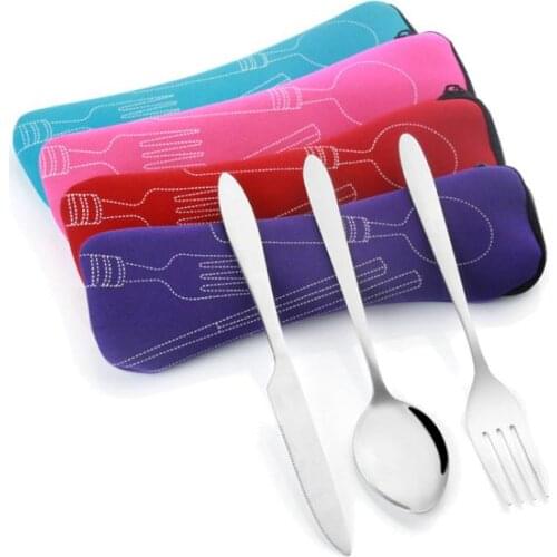 50set Portable Mini Tableware Set outdoor Cutlery Set with Spoon Fork Knives for Picnic Stainless Steel Talheres SN2847