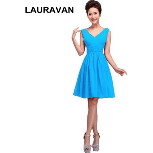 Cheap short formal sexy chiffon blue red purple yellow fitted sexy hot party bridesmaid dresses for girl 2020 new arrival photos