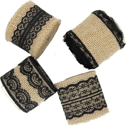 New Length 2meters width 5CM black lace ribbon linen roll DIY home,clothing, apparel, home textiles , toys, packaging gifts, etc