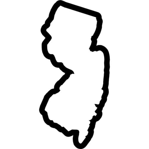 New Jersey Outline Medium Car Stickers Vinyl Sticker Track Map Vinyl Packaging Personalized Decoration Car Styling