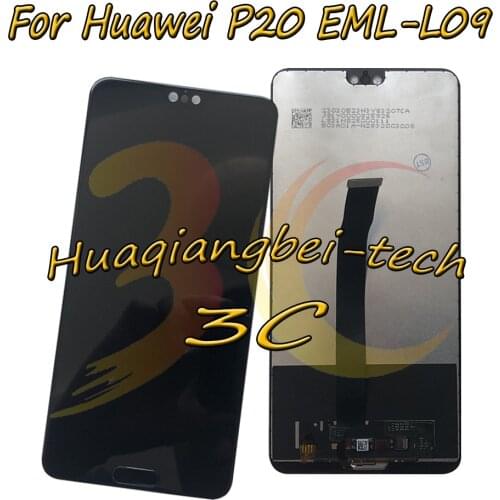 5.8'' New For Huawei P20 EML-L09 EML-L22 EML-L29 Full LCD DIsplay + Touch Screen Digitizer Assembly With Fingerprint 100% Tested