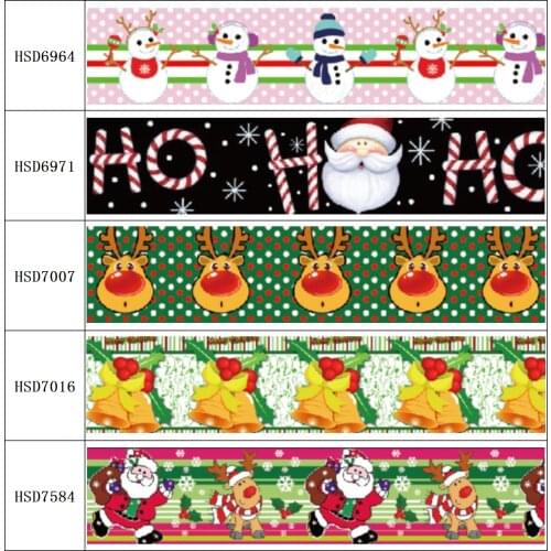 22MM 25MM 38MM 50MM 75mm Printed Pattern Christmas on Grosgrain Ribbon for diy ribbon