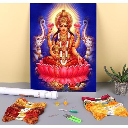 Region Ganesha Printed Fabric 11CT Cross-Stitch Set Embroidery DMC Threads Knitting Handiwork Needlework Handmade Wholesale