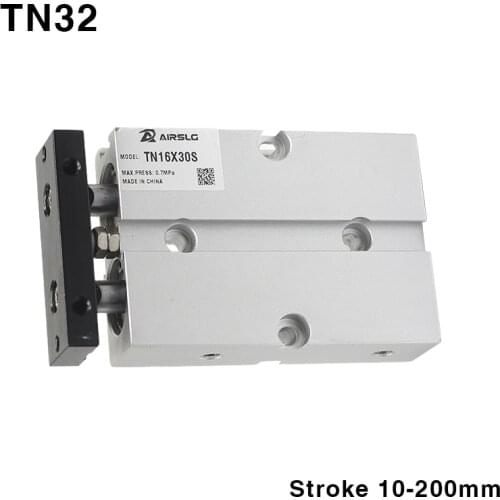 TN Aluminum Alloy TN32 Type 10/20/30/40/50/60/70/75/80/90/100mm-200 Stroke Pneumatic Cylinder Air Cylinder Twin shaft cylinder S