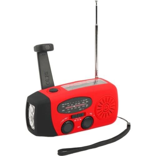 Protable Emergency Solar Hand Crank Dynamo AM/FM/WB Weather Radio LED Flashlight Charger Waterproof Emergency Survival Tools Hot