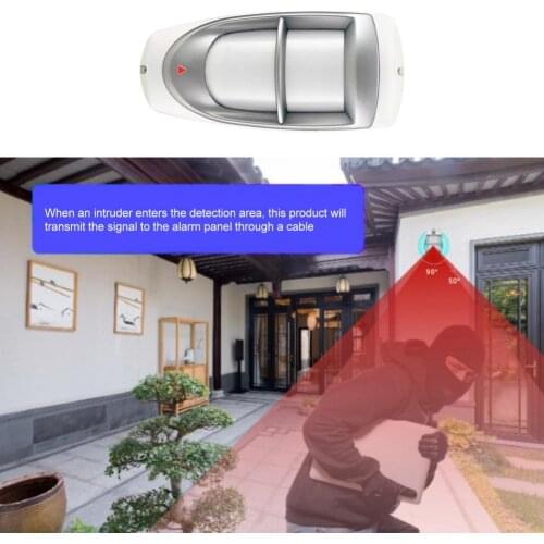Infrared Sensor Wired Dual-element Infrared Probe Anti-UV Waterproof Wall-mounted Anti-theft Alarm for Outdoor