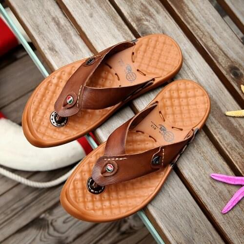 Roman Sandals Men Sandalias Transpirables Sandalia Masculina Couro Sandals Men Leather Fashion Slippers Rubber Sport Outdoor