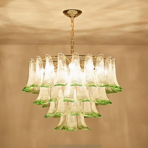 Post Modern Luxury Gradient Glass Led Pendant Lights Lustre Plate Gold Metal Round Pendant Lamp Living Room Hanging Lamp Fixture