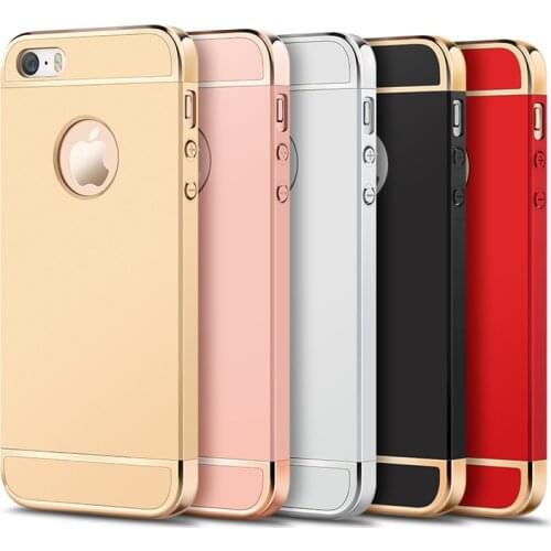 Luxury Metal Plating Plastic Hard Case For iPhone 5 5S 5SE 6 6S 7 Plus Protect Cover Fundas Case Cover for iPhone 7 Phone Cases