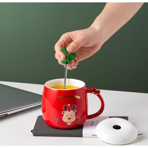 Christmas Gingerbread Man Snowman Cute Cartoon Mug Ins Christmas Apple Cup Elk Microwavable Cup Ceramic Mug Milk Coffee Cups