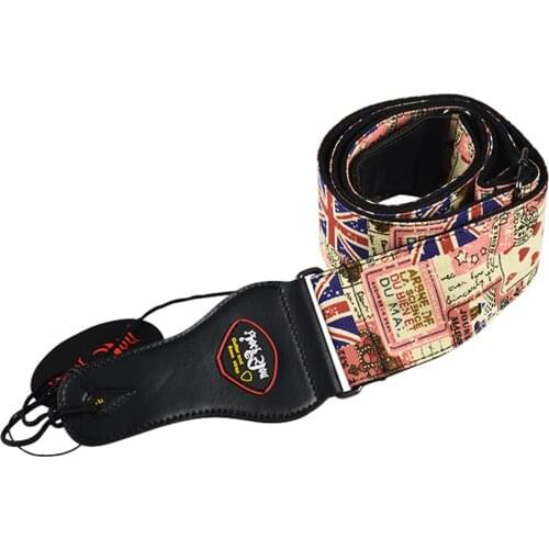 Pink British Style Cotton Electric Guitar Acoustic Guitar Folk Guitar Bass Strap