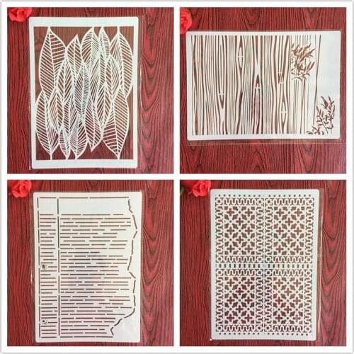 4pcs / set A4 Stencils Painting Coloring Embossing Scrapbook Album Decorative Template for walls letter stencils Mandala