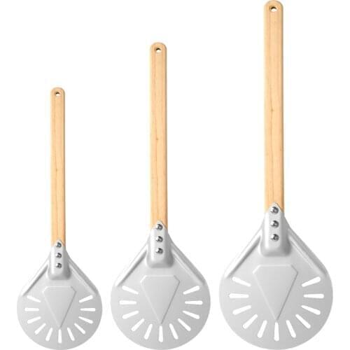 Thickened Pizza Shovel Wooden Handle Detachable Portable Oven Shovel for Home Baking