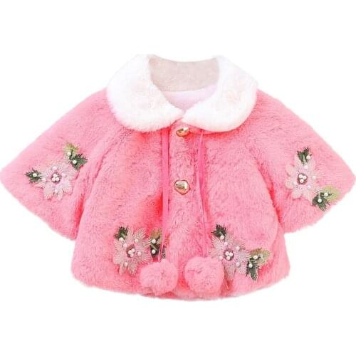 Winter Baby Girls Coat Clothes Childrens Kids Clothing Printed Cute Warm Jacket Girl Wool Clothes Tops