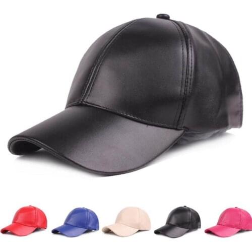 Doitbest solid PU Leather Baseball Caps for men women hiphop Spring snapback Cap suit for Teens Lovers autumn Dance Party hat