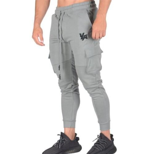 Casual Jogger Pants Men Running Sweatpants Gym Fitness Workout Track pants Male Sports Cotton Multi-pocket Trousers Sportswear
