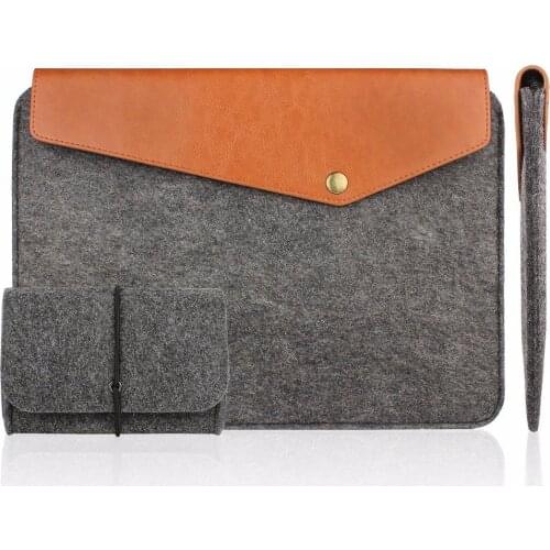 11.6 13.3 15.6 inch For ipad pro Felt&Leather Laptop Sleeve Macbook Air Pro Case surface Ultrabook Tablet Briefcase Carrying Bag
